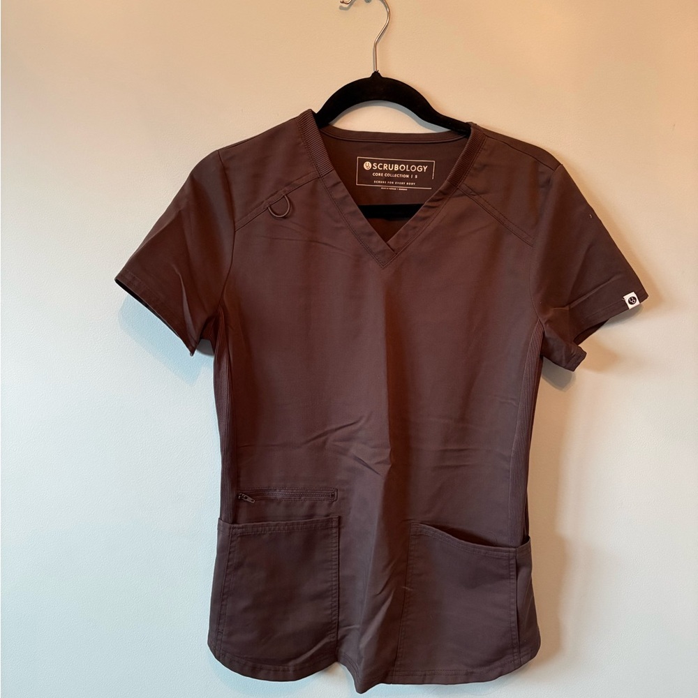 Gray scrub top
